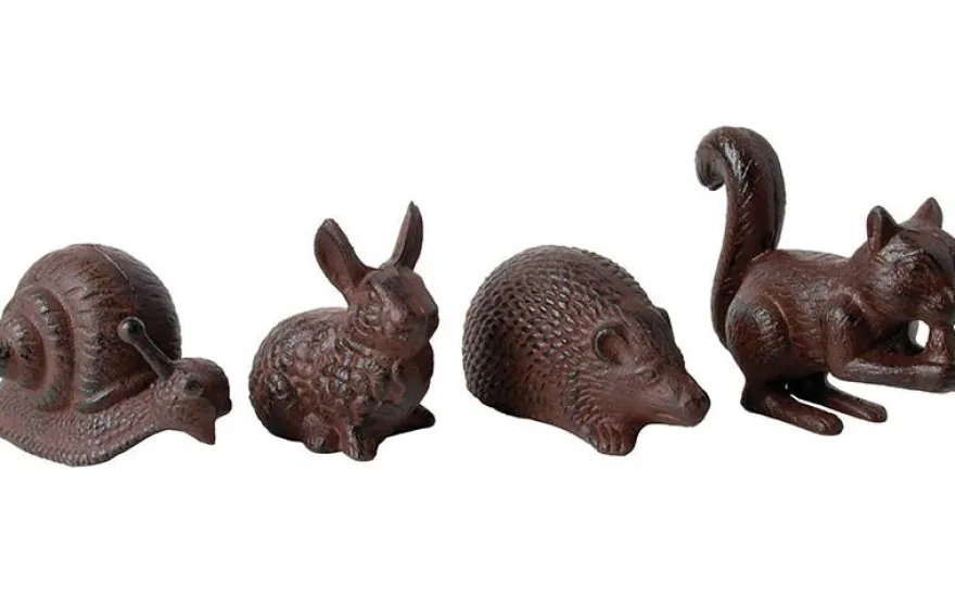 Animaux du jardin en fonte (Lot de 4) (L - 17,1 × 7,5 × 11,5 cm)
