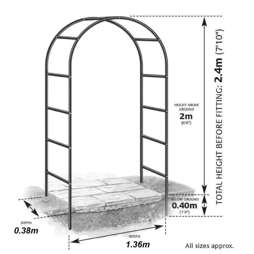 Arche déco en fer noir Atea (Unitaire )