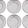 Assiettes en grès blanc Bonne dégustation (Lot de 6) (Assiettes creuses - 23 cm)