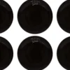 Assiettes en grès noir Bonne dégustation (Lot de 6) (Assiettes plates - 27 cm)