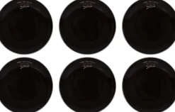 Assiettes en grès noir Bonne dégustation (Lot de 6) (Assiettes plates - 27 cm)