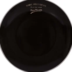 Assiettes en grès noir Bonne dégustation (Lot de 6) (Assiettes plates - 27 cm)