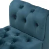 Banc en tissu Paris 120 x 40 x 60 cm (Bleu sarcelle - Noir etDoré)