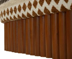 Banc ovale en tissu Etnic 82 x 40 x 40 cm
