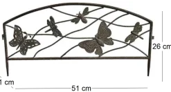 Barrière de jardinière décorative Papillons 51 x 1 x 26 cm