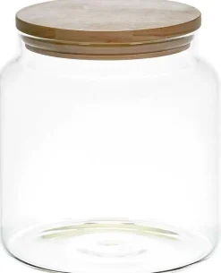 Bocal de conservation en verre couvercle en bois 1.9 litres