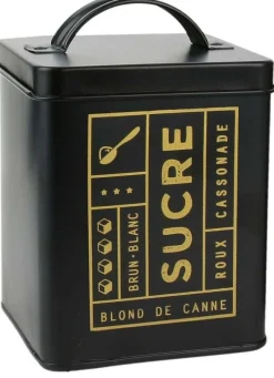 Boite en métal noir mat Nora (Sucre)