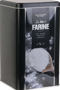 Boite à farine en métal embossé