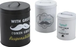 Boite ronde de rangement Moustache (Lot de 3)