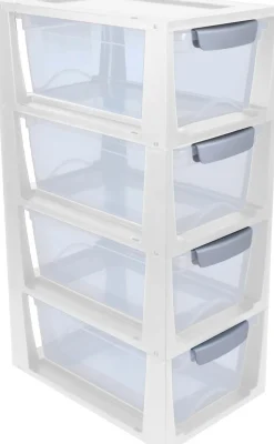 Boite tiroir transparent 6 litres Omega (Blanc)