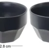 Bol en céramique Facette (Lot de 2) (Anthracite)