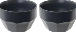 Bol en céramique Facette (Lot de 2) (Anthracite)