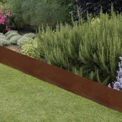 Bordure de jardin en acier effet rouillé (105 x 35 cm)