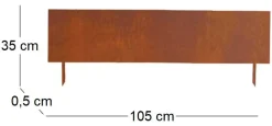 Bordure de jardin haute en acier corten