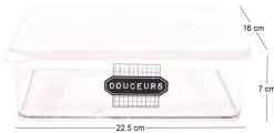 Boîte de conservation transparente à messages couvercle blanc (22.5 x 16 x 7 cm)