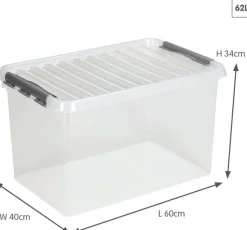 Boîte de rangement en plastique Q-line (62 litres)