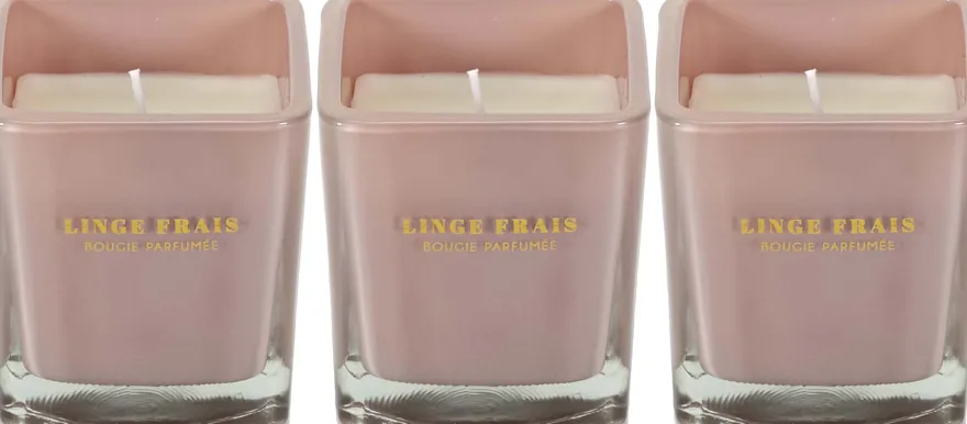 Bougie parfumée carrée Nude 7 cm (Lot de 3) (Rose poudré)