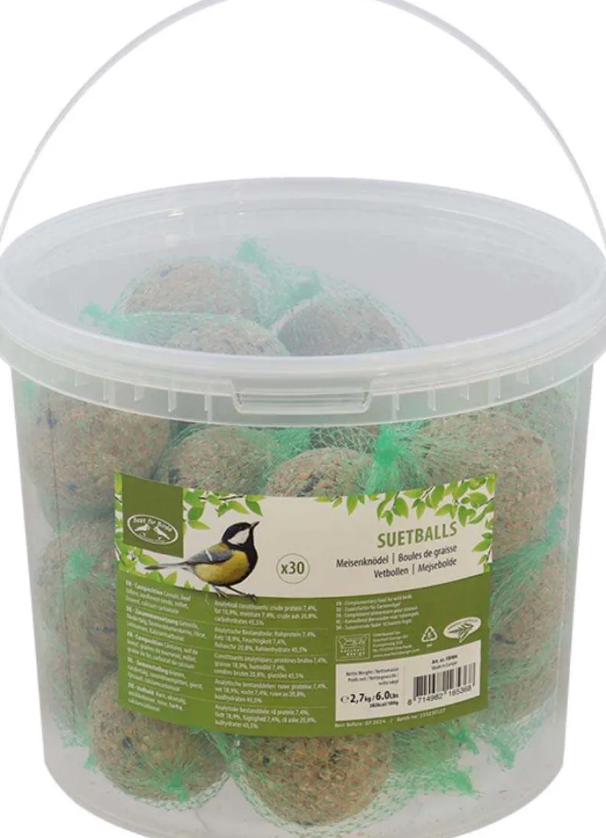 Boules de graisse avec filet dans un seau 30 pièces