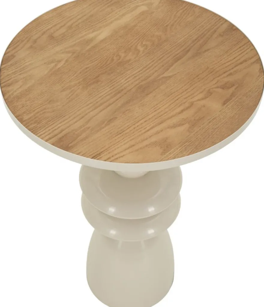 Bout de canapé en métal avec plateau en bois Top (45.5 x 63 cm)