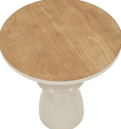 Bout de canapé en métal avec plateau en bois Top (45.5 x 49 cm)