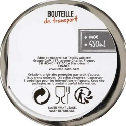 Bouteille de transport en inox 450 ml (Noir)