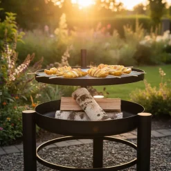 Brasero en métal avec grille de cuisson intégrée (54 x 66.5 x 69 cm)