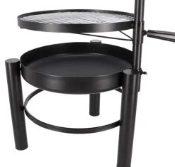 Brasero en métal avec grille de cuisson intégrée (54 x 66.5 x 69 cm)
