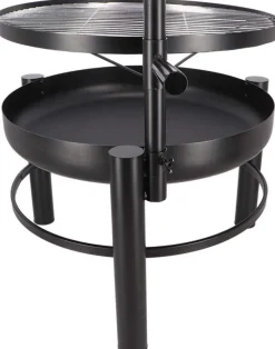 Brasero en métal avec grille de cuisson intégrée (66 x 78 x 69 cm)