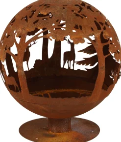 Brasero rond en métal rouillé (Forêt)