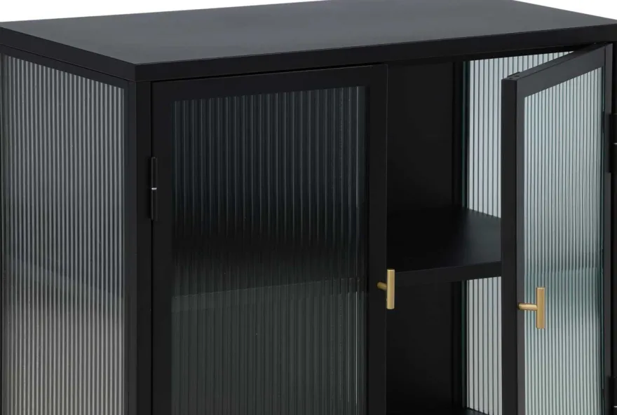 Buffet en acier 40 x 80 x 70 cm Garis (Noir)