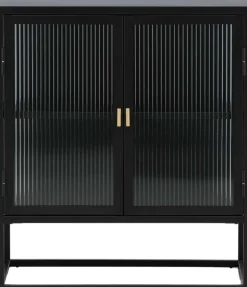 Buffet en acier 40 x 80 x 70 cm Garis (Noir)