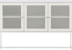 Buffet 3 portes en acier Malla (Gris clair)