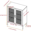 Buffet 2 portes grillagées en acier Misha (Gris)