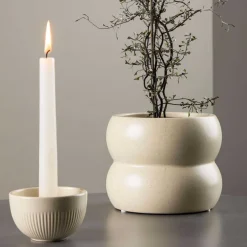 Cache pot Dapne 16x16x13 cm (Beige et noir)
