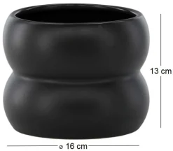 Cache pot Dapne 16x16x13 cm (Noir)