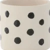 Cache pot en grès Sane 11x10 cm (Blanc et noir)