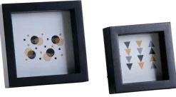 Cadre photo carré en bois noir (Lot de 2)