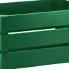 Caisse de rangement en pin grand modèle 46 x 31 x 25 cm (Vert)