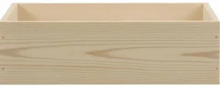 Caisse en bois brut de rangement (40 x 30 x 8 cm)