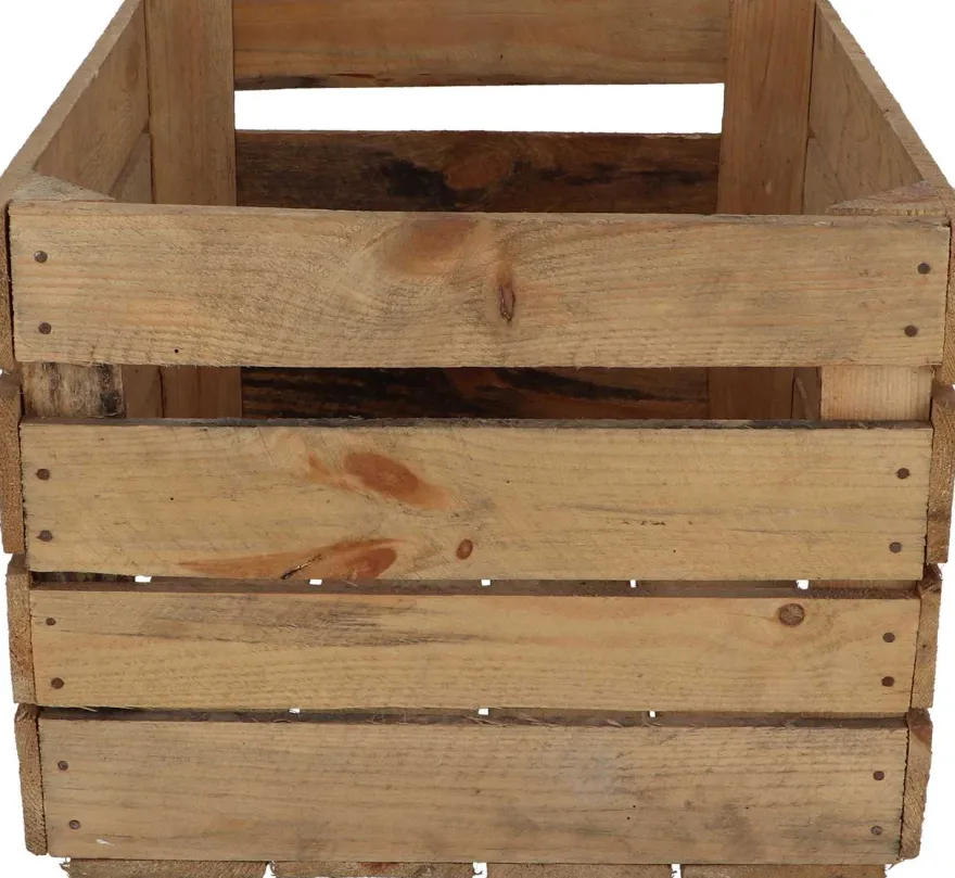 Caisse en bois de pin et épicéa Vintage 42 x 51 x 30 cm