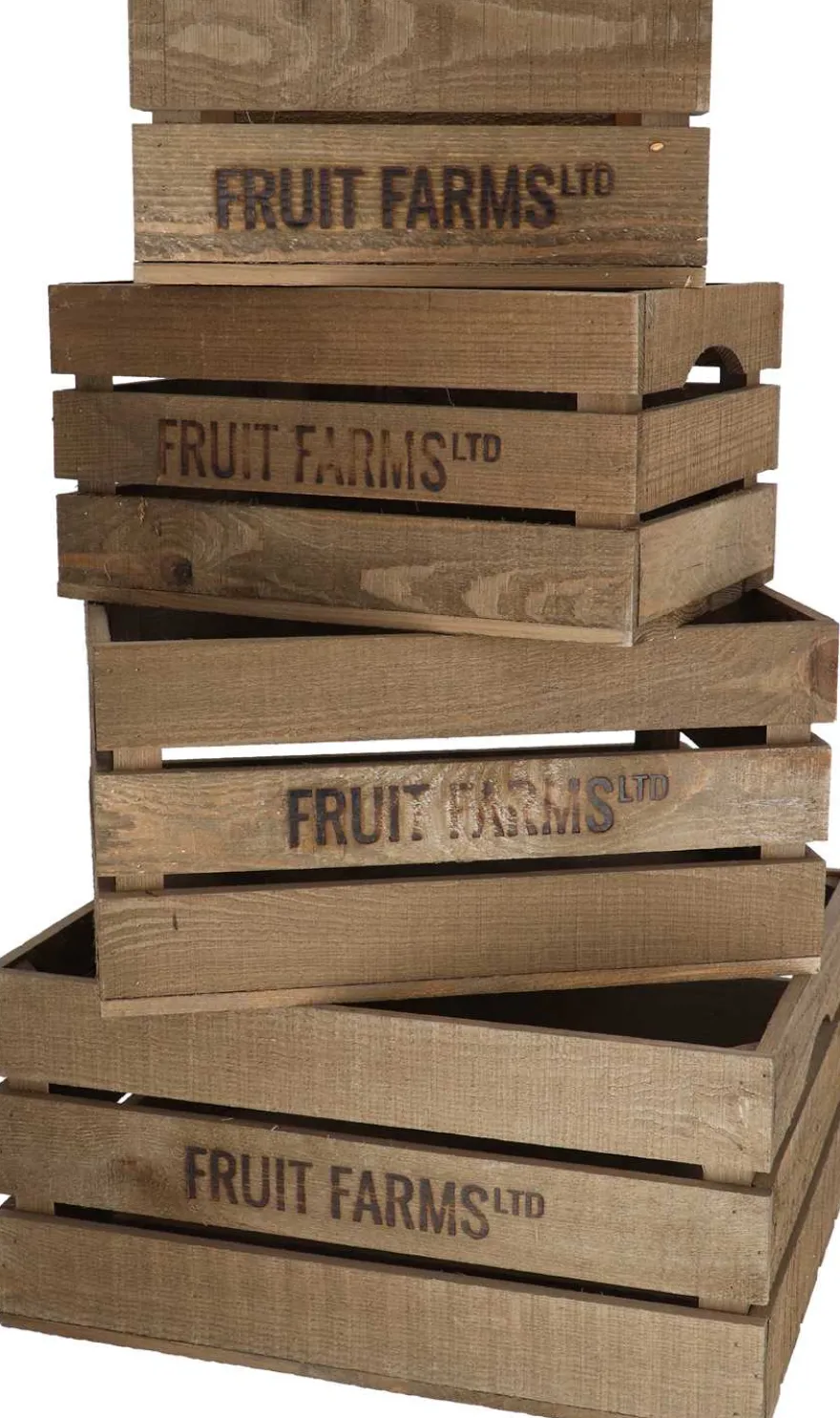 Caisse en bois de pin (Lot de 4)