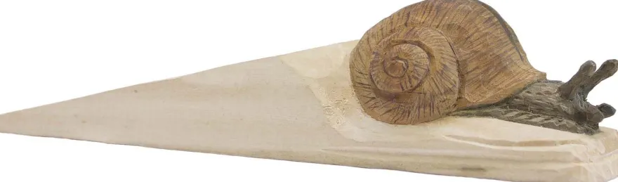 Cale-porte en bois sculpté à la main Animal (Escargot de Bourgogne)