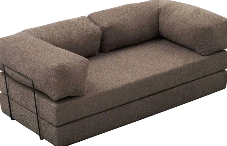Canapé chauffeuse 3 places en chenille Comfort (Gris)