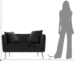 Canapé en tissu Bucarest 127 x 74 x 71 cm (Noir)