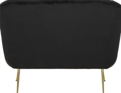 Canapé 2 places en tissu capitonné avec coussins Budapest 130 x 83 x 91 cm (Noir)