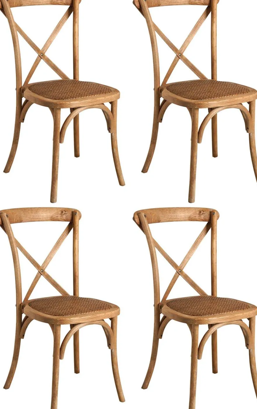 Chaise bistro en orme empilable (Lot de 4)