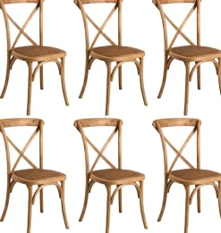 Chaise bistro en orme empilable (Lot de 6)