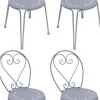 Chaise détente en fer Belle Époque (Lot de 4 )