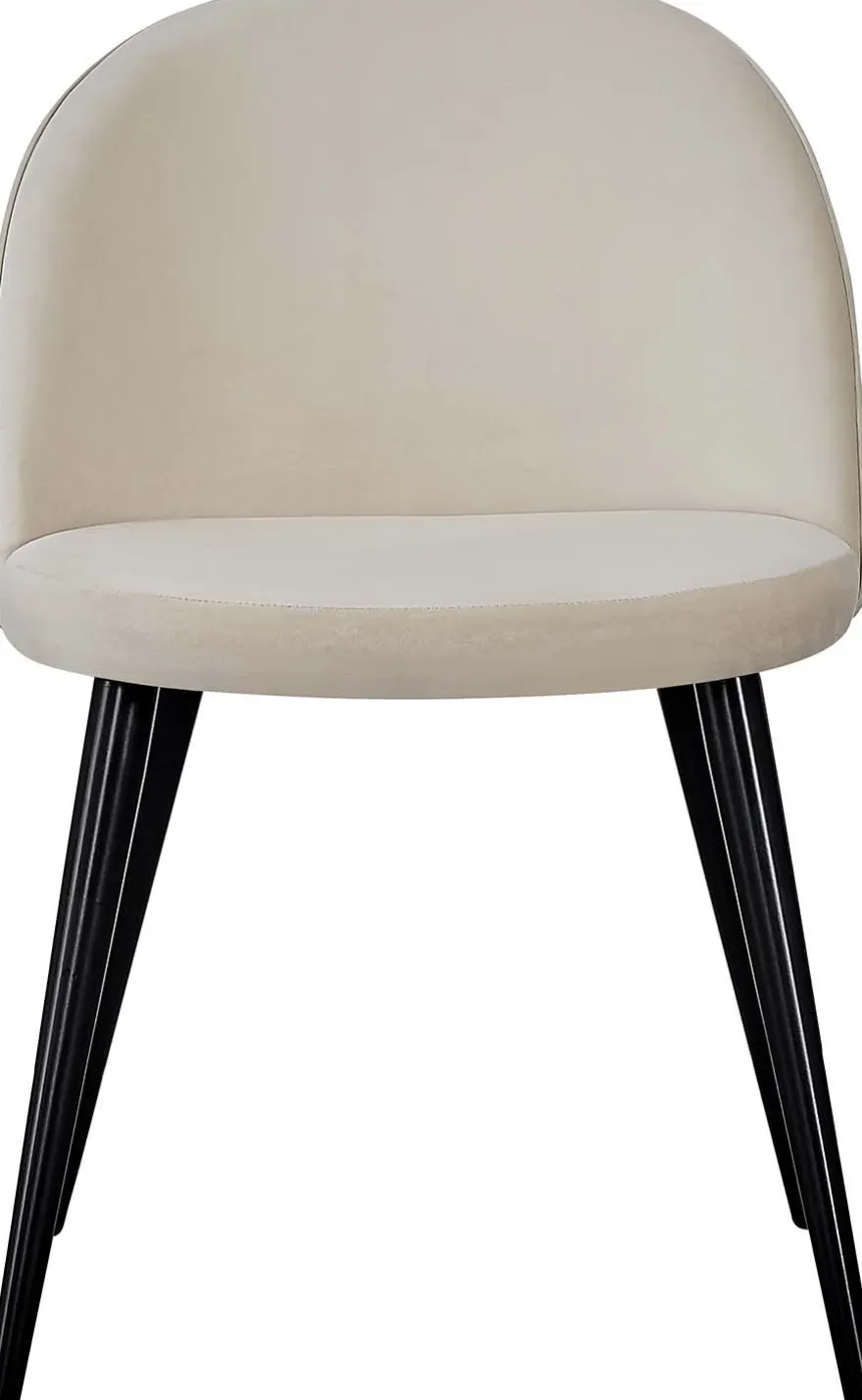 Chaise en velours avec pieds en acier Velvet (Lot de 4)