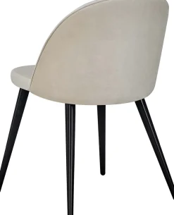 Chaise en velours avec pieds en acier Velvet (Lot de 4)